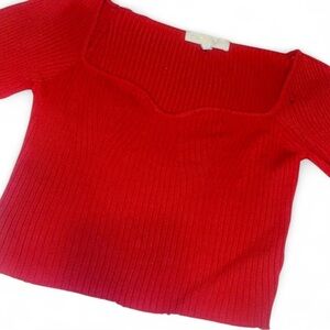 Madden Girl Off-the-Shoulder Red Sweater